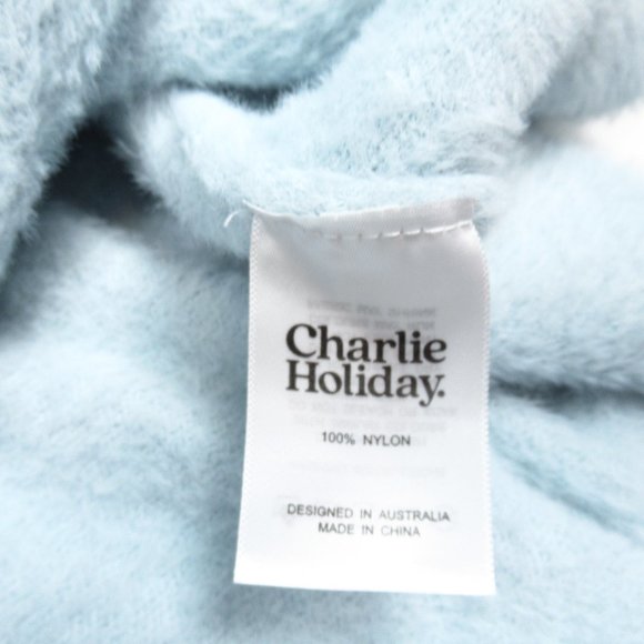 Anthropologie Charlie Holiday Miena Eyelash Cardigan Soft Sky Blue XS - Picture 6 of 8
